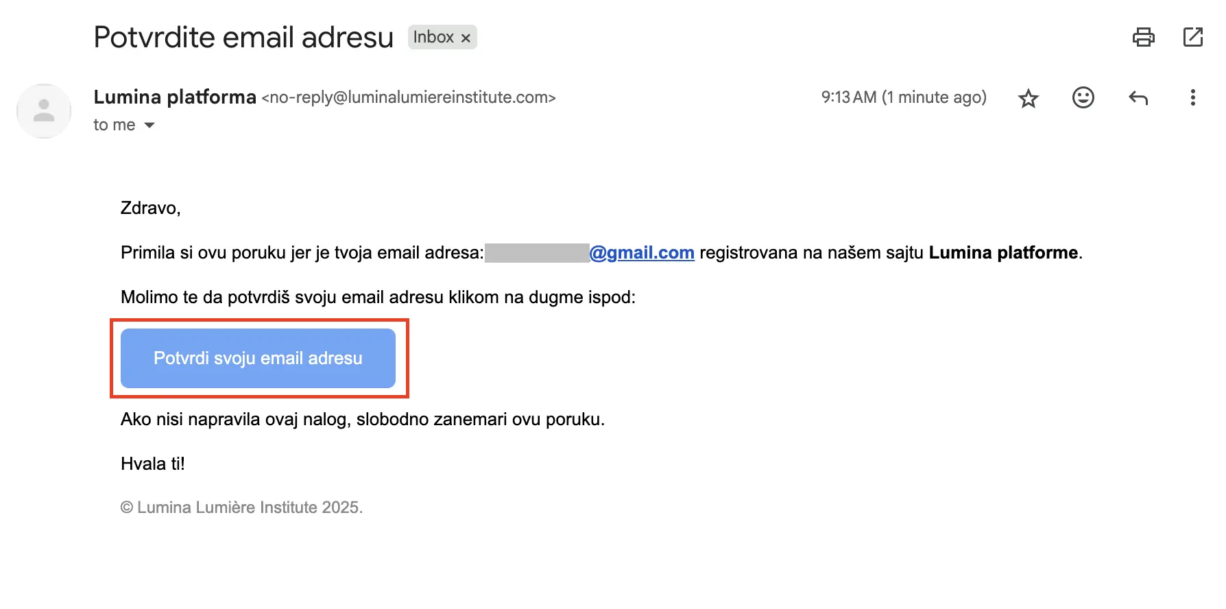Potvrdi email adresu — mejl