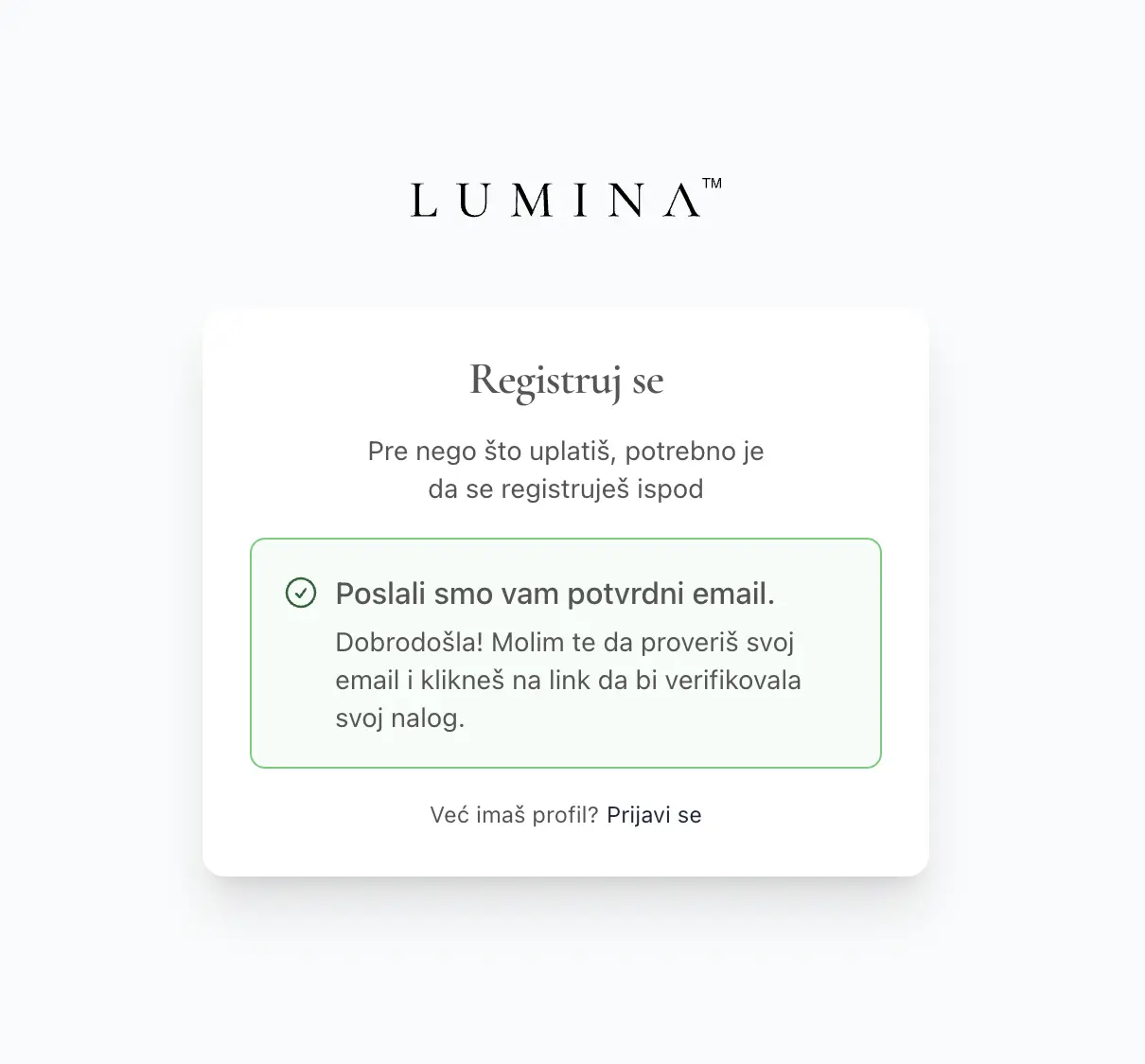 Potvrda uspešne uplate